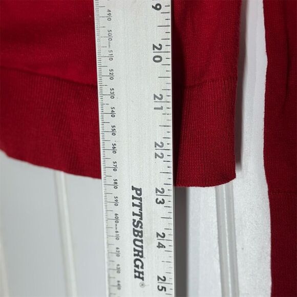 J.Crew Women’s Classic Cardigan Sweater Red 100 Cotton M Long Sleeve Lightweight - Picture 6 of 7